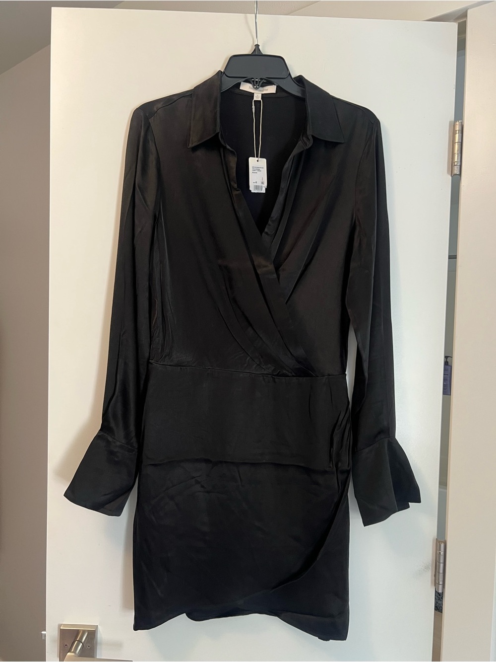 NWT Favorite Daughter the Dinner Party Black Satin Mini Dress - Picture 2 of 6
